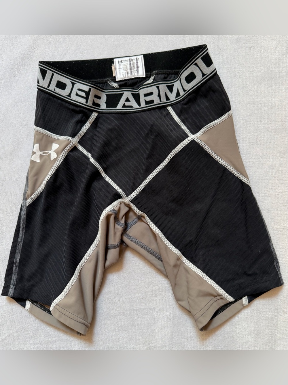 Under Armour Black Taupe Performance Core Compression Shorts X-Band Technology